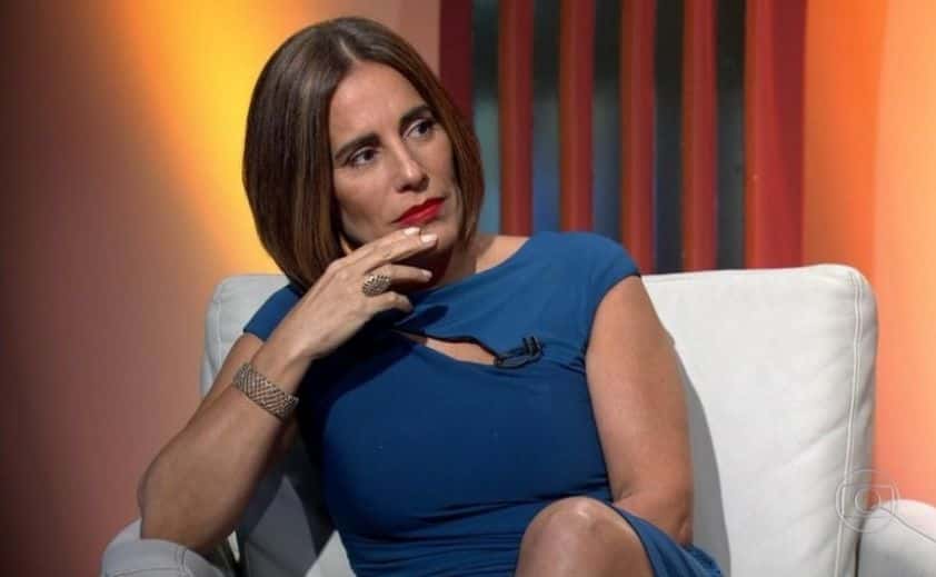 Atriz durante transmissão do Oscar na Globo. (Foto: Reprodução/TV Globo)