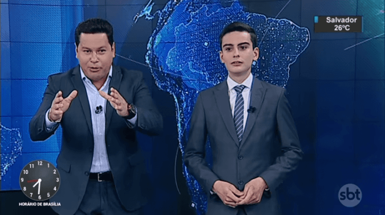 Marcão do Povo e Dudu Camargo no Primeiro Impacto (Foto: Reprodução/SBT)