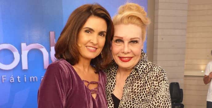 A apresentadora Fátima Bernardes recebeu Rogéria no "Encontro". (Foto: Viviane Figueiredo Neto/ Gshow)