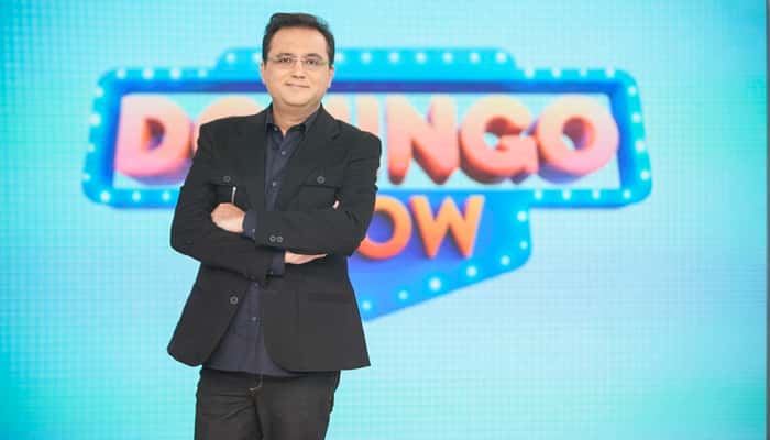 O apresentador Geraldo Luís no Domingo Show (Foto: Edu Moares/Record)