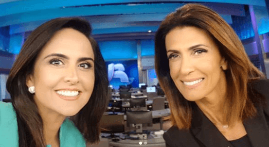 Carla Cecato e Janine Borba no Jornal da Record Especial de sábado. (Foto: Reprodução/Instagram)