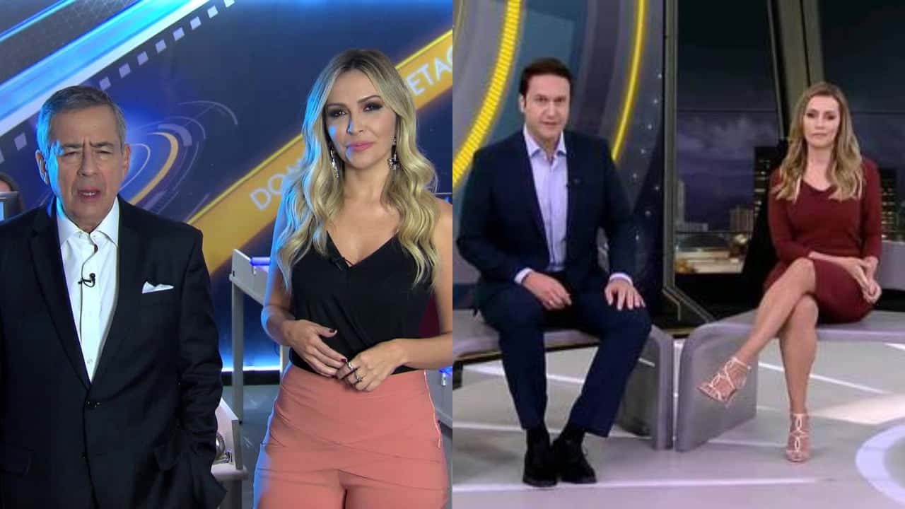 Paulo Henrique Amorim, Thalita Oliveira, Eduardo Ribeiro e Patrícia Costa (Foto: Reprodução/Record/Montagem TV Foco)