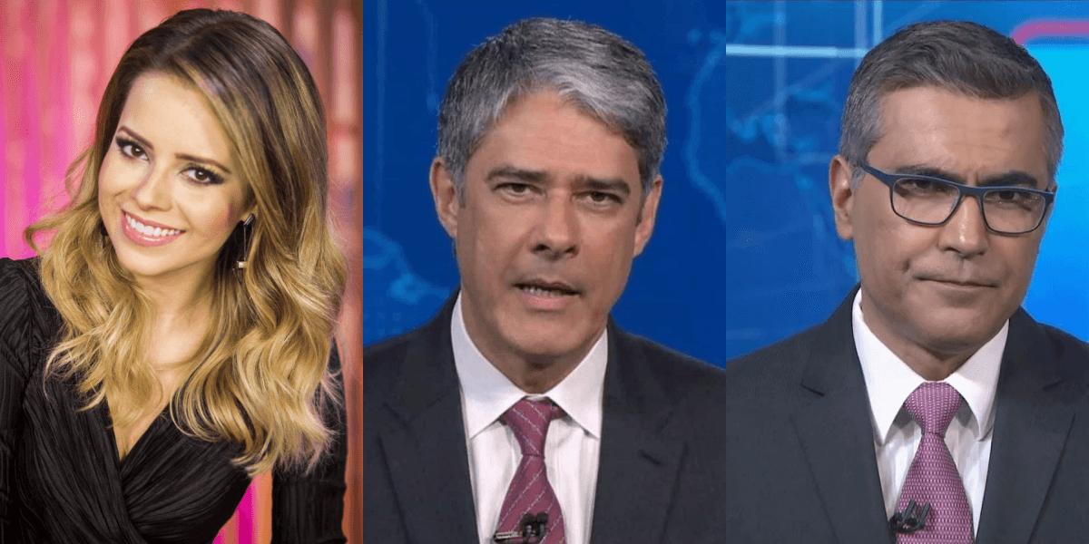 Sandy, William Bonner e Heltér Duarte (Foto: Montagem/TVFoco)