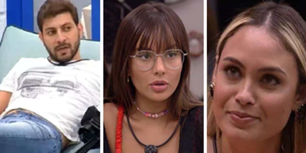 Caio, Thais e Sarah no BBB21 (Imagem: Montagem/TV Foco)
