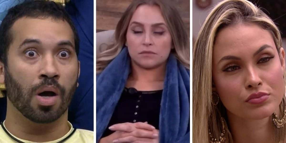 Gilberto, Carla e Sarah no BBB21 (Foto: Reprodução/Globo)