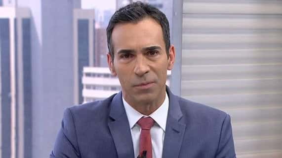 César Tralli no comando do SP1 da Globo (Foto: Reprodução)