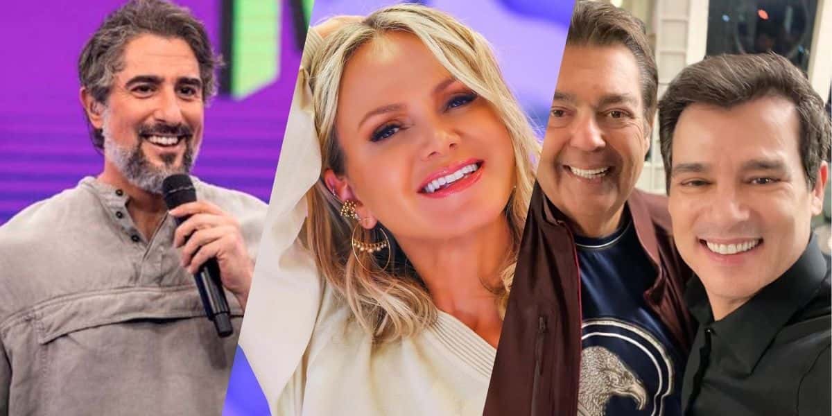 Marcos Mion, Eliana, Faustão e Celso Portiolli (Montagem: TV Foco)