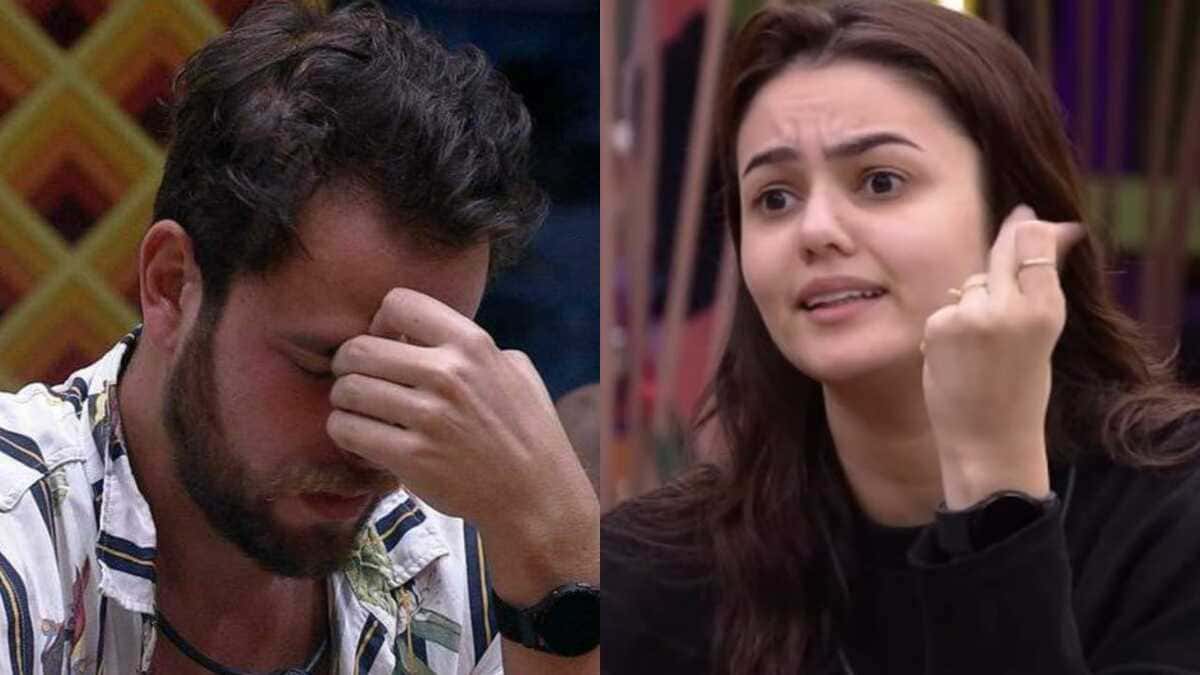BBB22: Eslovênia e Gustavo brigam na fila de atendimento com psicóloga (Foto: Reprodução/Montagem)