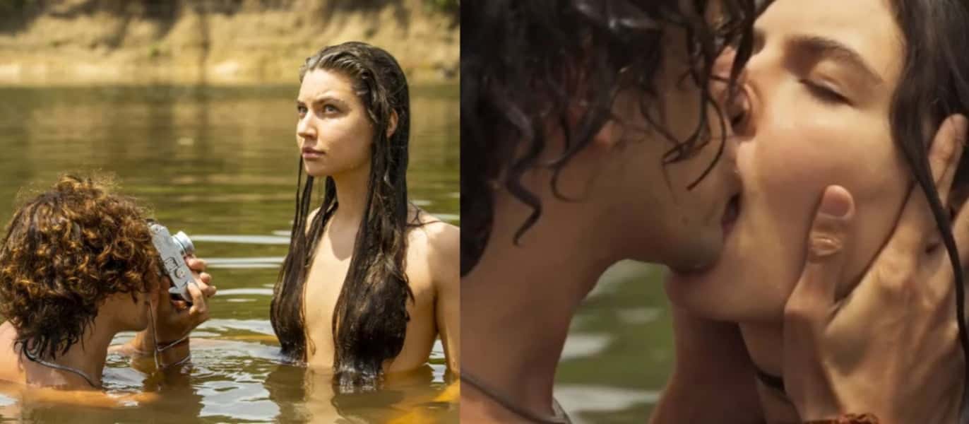 Juma (Alanis Guillen) criará coragem e transará com Jove (Jesuíta Barbosa) em Pantanal (Foto: Reprodução / Globo)