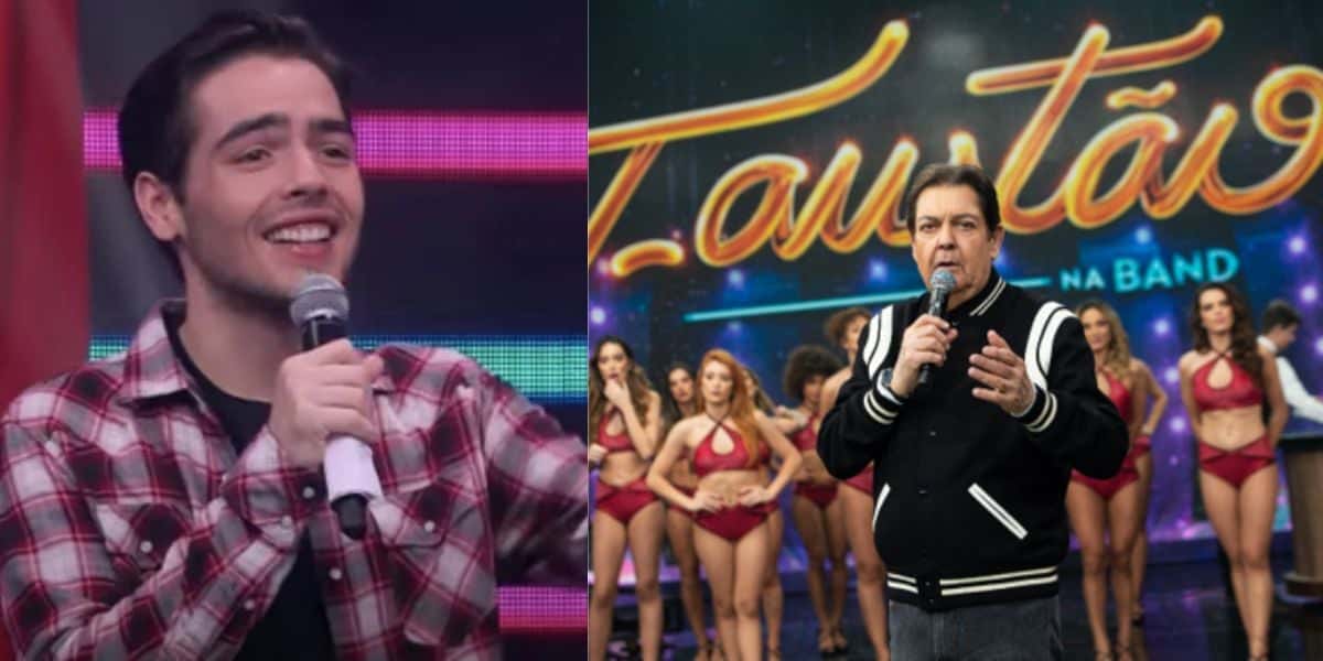 João Guilherme solta a voz no Faustão (Reprodução: Montagem TV Foco)