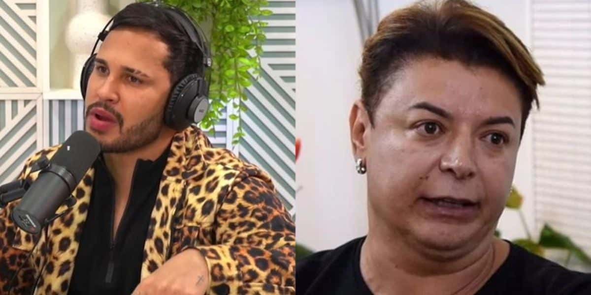 Lucas Guimarães em podcast falando sobre David Brazil (Reprodução: Montagem)