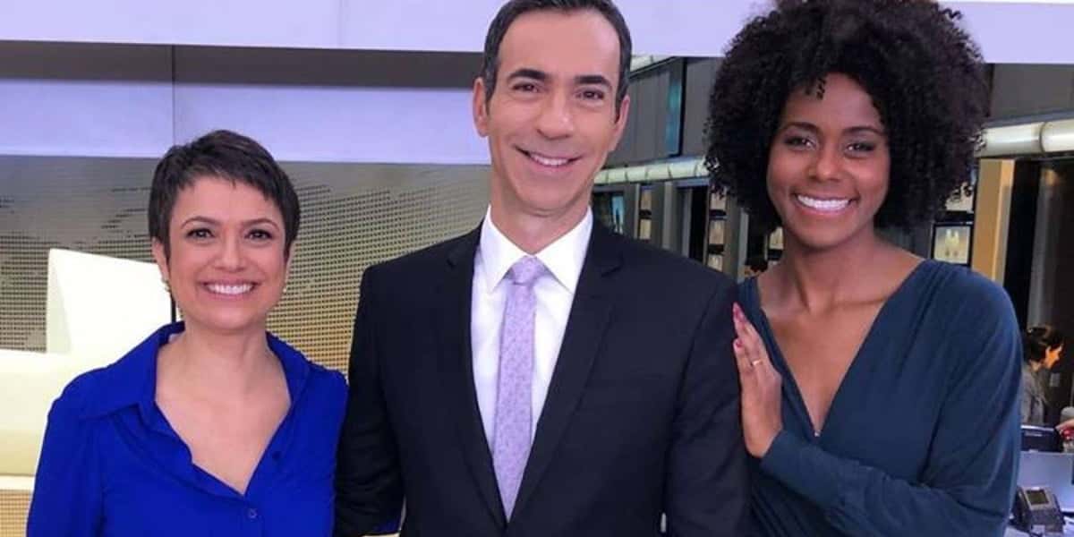 Sandra Annenberg, César Tralli e Maju Coutinho (Foto: Reprodução / Internet)