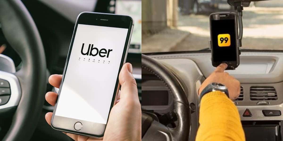Motoristas da Uber e da 99 (Fotos: Reproduções / Internet)
