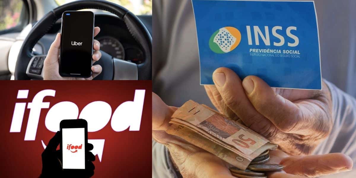 Motorista de aplicativo da Uber e Ifood, e beneficiário do INSS (Fotos: Reproduções / Internet)