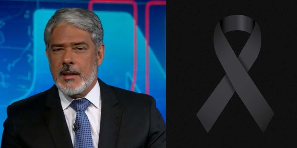 William Bonner paralisa Jornal nacional com morte de famoso (Reprodução: Montagem TV Foco)