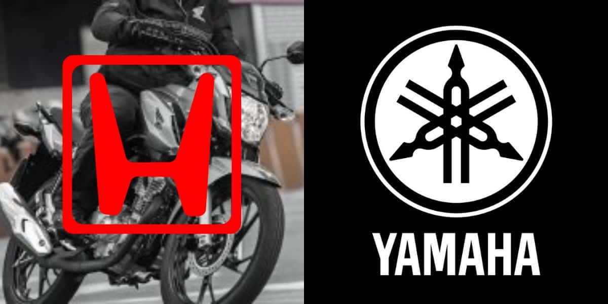 Moto da Honda e logo da Yamaha (Foto: Reprodução / Internet)