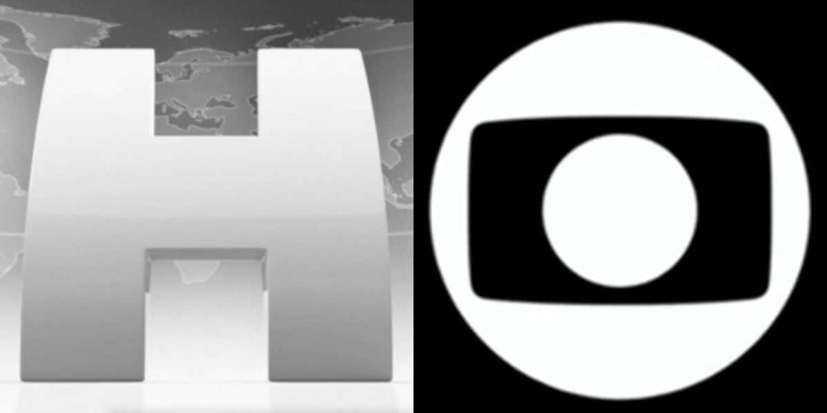 Logo do Jornal Hoje e Globo em luto (Foto: Reprodução / Internet)