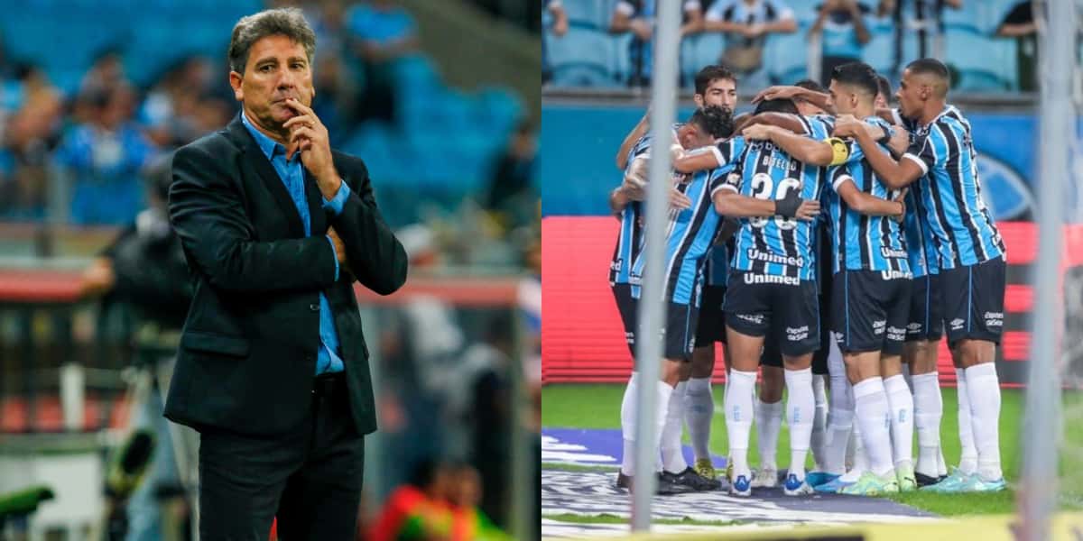 Renato Gaúcho e elenco do Grêmio (Foto: Divulgação)