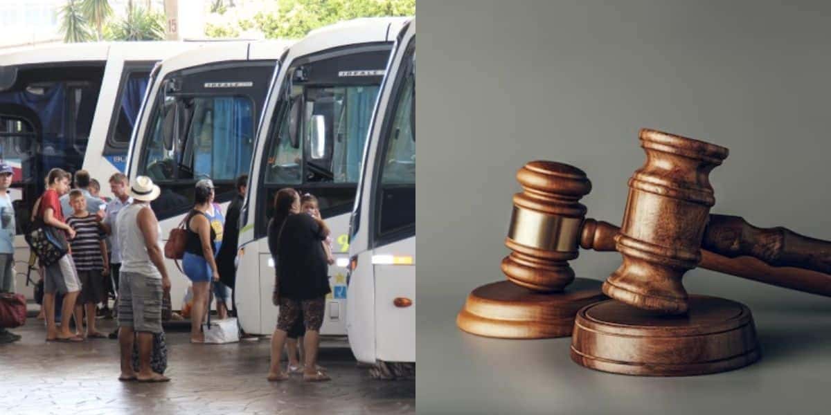 Pessoas em estação e malhete (Fotos: Reproduções / Internet / Freepik)