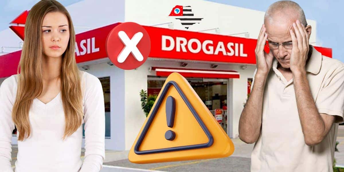 Drogasil e clientes tristes (Foto: Reprodução / Canva / Montagem TV Foco)