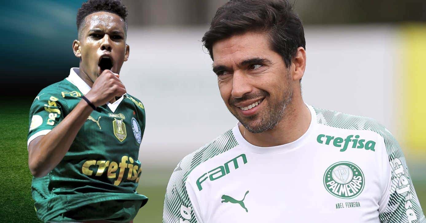 Estêvão e Abel (Foto: Reprodução / Palmeiras / Canva / Montagem TV Foco)