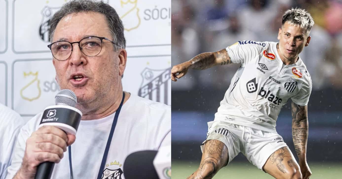 Teixeira e Soteldo no Santos (Foto: Reprodução/Montagem TV Foco)