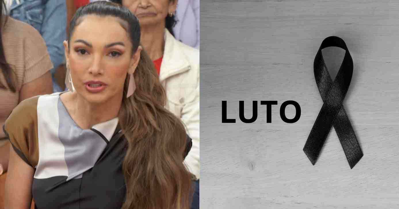 Patrícia Poeta no Encontro e imagem de luto (Fotos: Reproduções / Globo / Canva)
