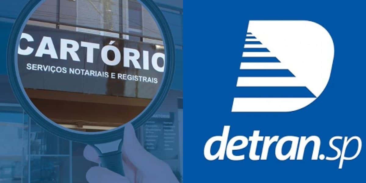 Detran-SP com serviço autorizado por Tarcísio que dispensa o cartório (Reprodução: Montagem TV Foco)