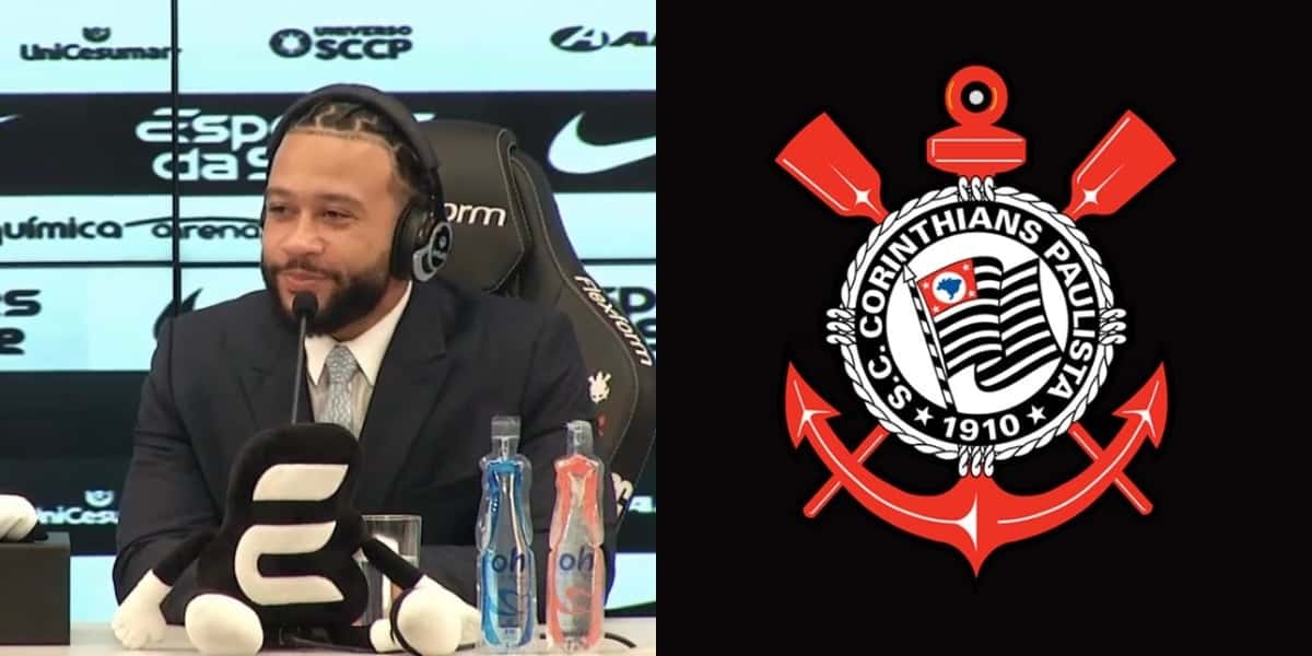 Memphis Depay em coletiva do Corinthians - (Foto: YouTube Corinthians TV)