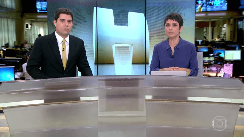 Evaristo Costa e Sandra Annenberg no "Jornal Hoje" (Foto: Reprodução/Globo)