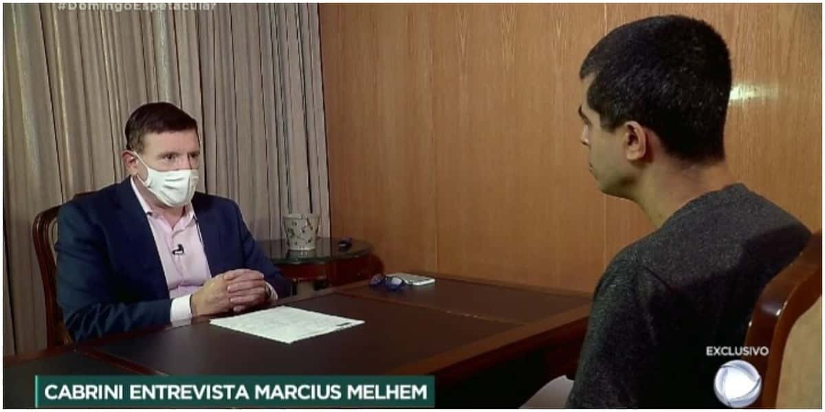 Roberto Cabrini entrevistou Marcius Melhem na Record - Foto: Reprodução