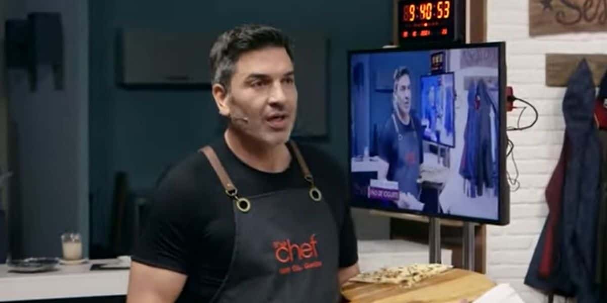 Edu Guedes nos bastidores do The Chef (Reprodução: Band)
