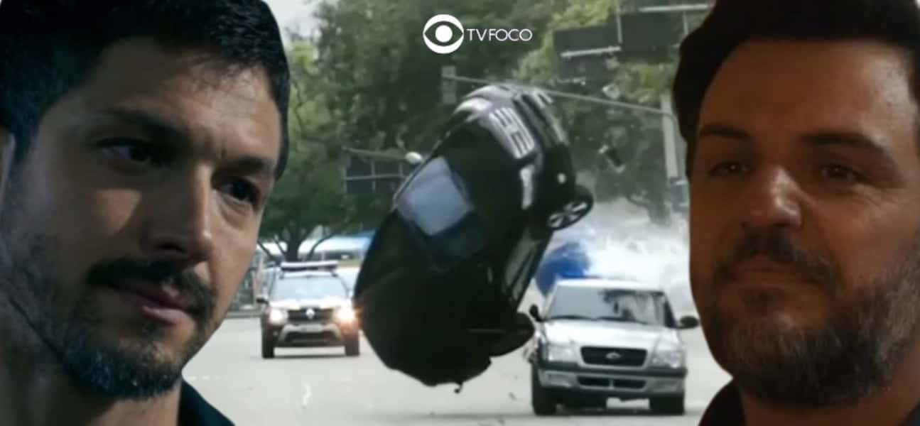 Bomba em Travessia - Oto morre após sofrer acidente? Traído, Moretti provoca atentado contra o hacker (Foto: Reprodução / Globo / Montagem TV Foco)