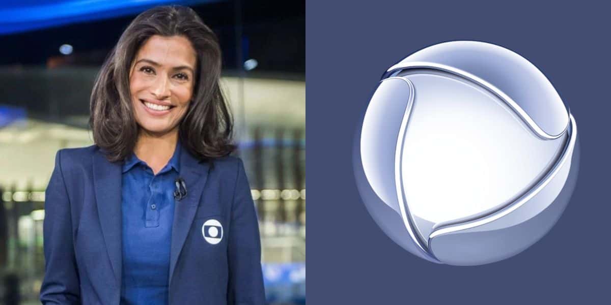 Renata Vasconellos e logo da Record (Reprodução - Globo/Record)