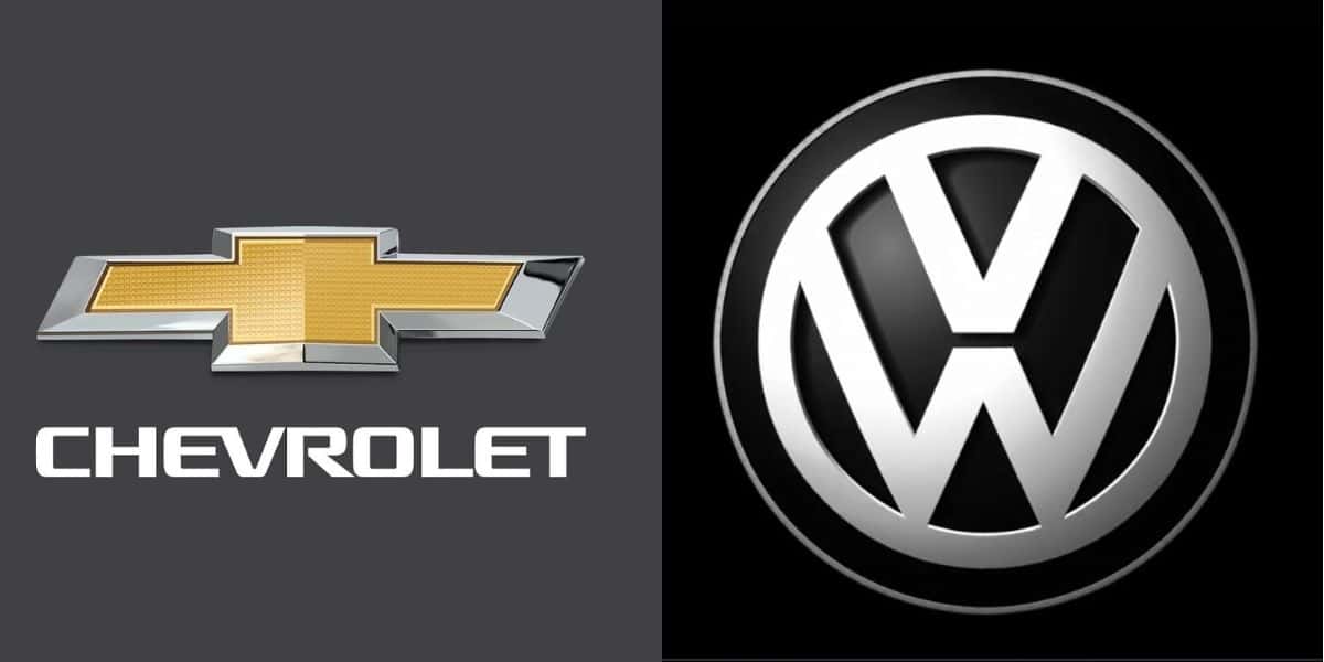 Logo da Chevrolet e da Volks- Foto Reprodução Internet
