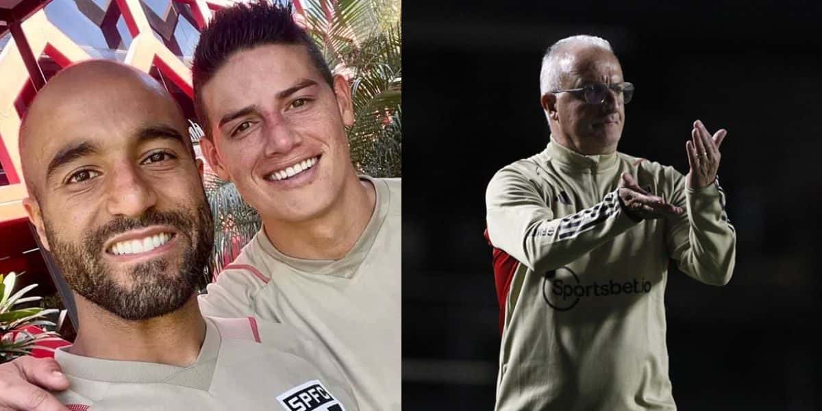 Lucas, James Rodriguez e Dorival Jr (Reprodução - Internet)