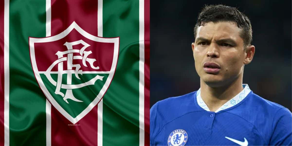 Bandeira do Fluminense e Thiago Silva - (Foto - Montagem TV Foco)