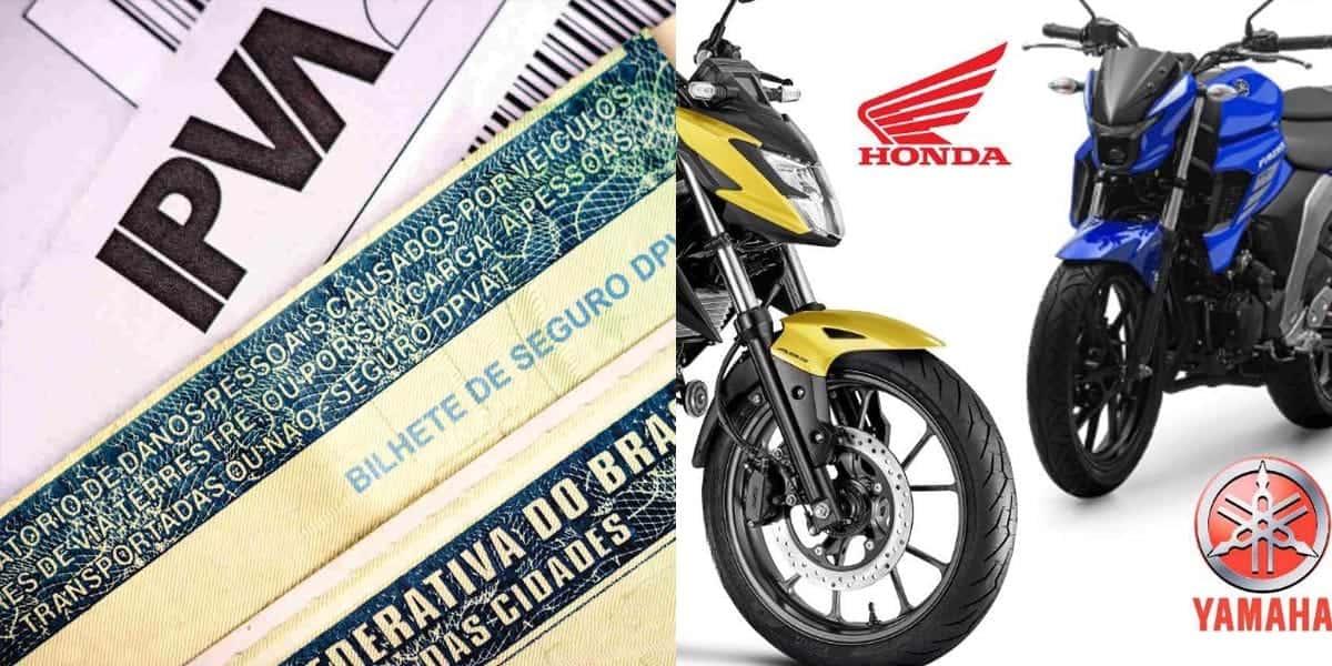 IPVA - Honda e Yamaha (Foto: Reprodução, Montagem - TV Foco)