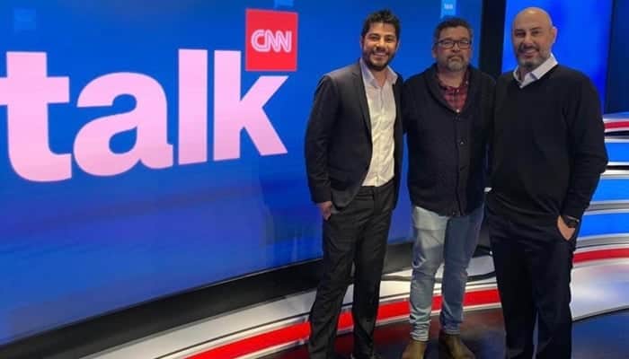 Evaristo Costa com Américo Martins e Douglas Tavolaro (Foto: Divulgação/CNN) Evaristo Costa com Américo Martins e Douglas Tavolaro (Foto: Divulgação/CNN)