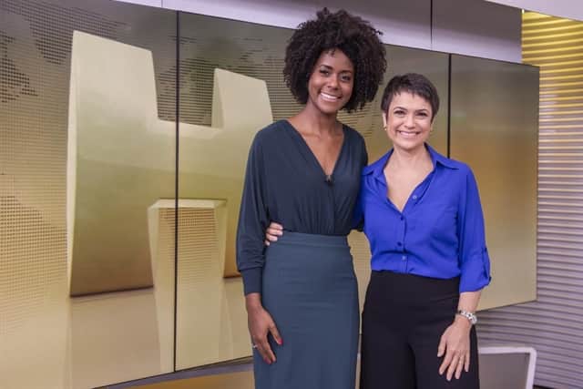 Maju Coutinho e Sandra Annenberg no estúdio do Jornal Hoje (Foto: Globo/Fábio Rocha) Maju Coutinho e Sandra Annenberg no estúdio do Jornal Hoje (Foto: Globo/Fábio Rocha)