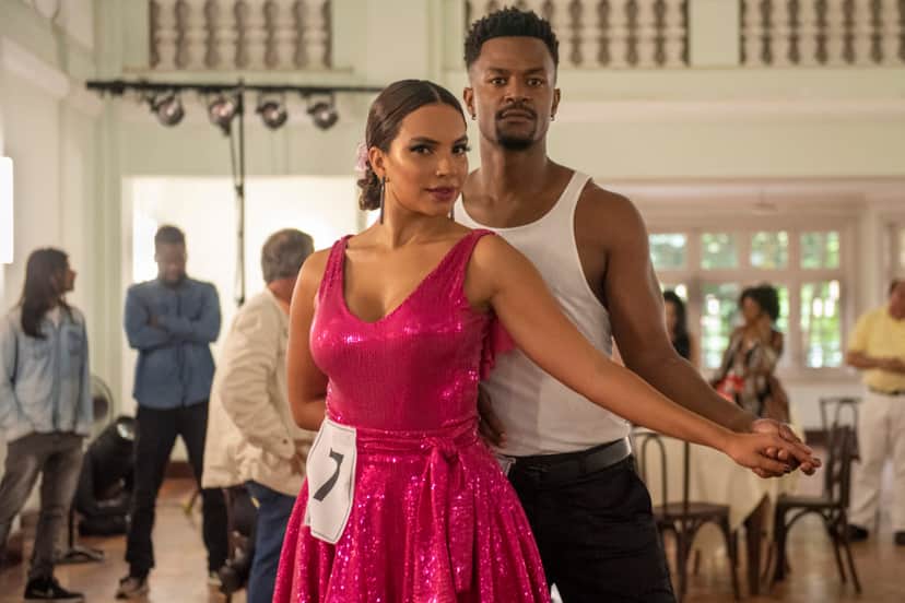 Francisca ( Gabriela Moreyra ) e Ramon ( David Junior ) no concurso de dança. Francisca ( Gabriela Moreyra ) e Ramon ( David Junior ) no concurso de dança.