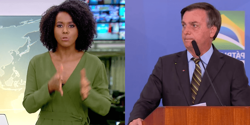 Âncora fala sobre Jair Bolsonaro ao vivo (Foto: Montagem) Âncora fala sobre Jair Bolsonaro ao vivo (Foto: Montagem)