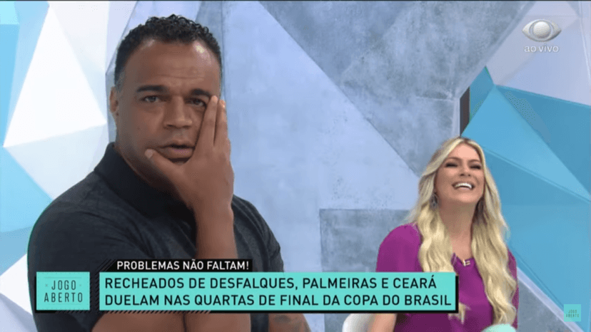 Denílson ficou impressionado com atitude de Renata Fan (Foto: Reprodução) Denílson ficou impressionado com atitude de Renata Fan (Foto: Reprodução)