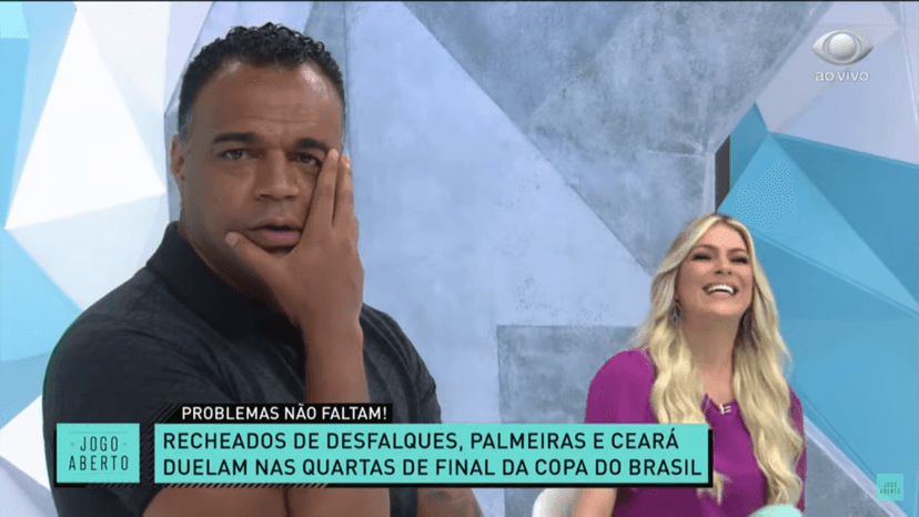 Denílson ficou impressionado com atitude de Renata Fan (Foto: Reprodução) Denílson ficou impressionado com atitude de Renata Fan (Foto: Reprodução)