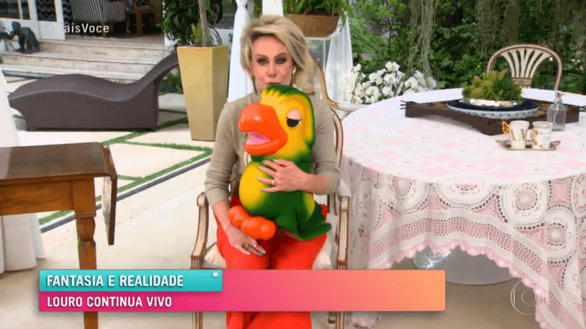 Ana Maria Braga segurando o boneco do Louro José ao vivo na Globo (Foto reprodução) Ana Maria Braga segurando o boneco do Louro José ao vivo na Globo (Foto reprodução)