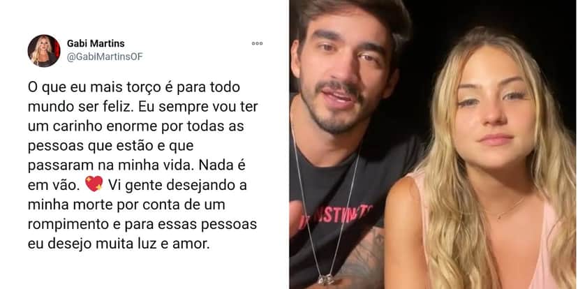 Após término com Guilherme Napolitano, Gabi Martins desabafa em redes sociais sobre ataques - Foto: Reprodução Após término com Guilherme Napolitano, Gabi Martins desabafa em redes sociais sobre ataques - Foto: Reprodução