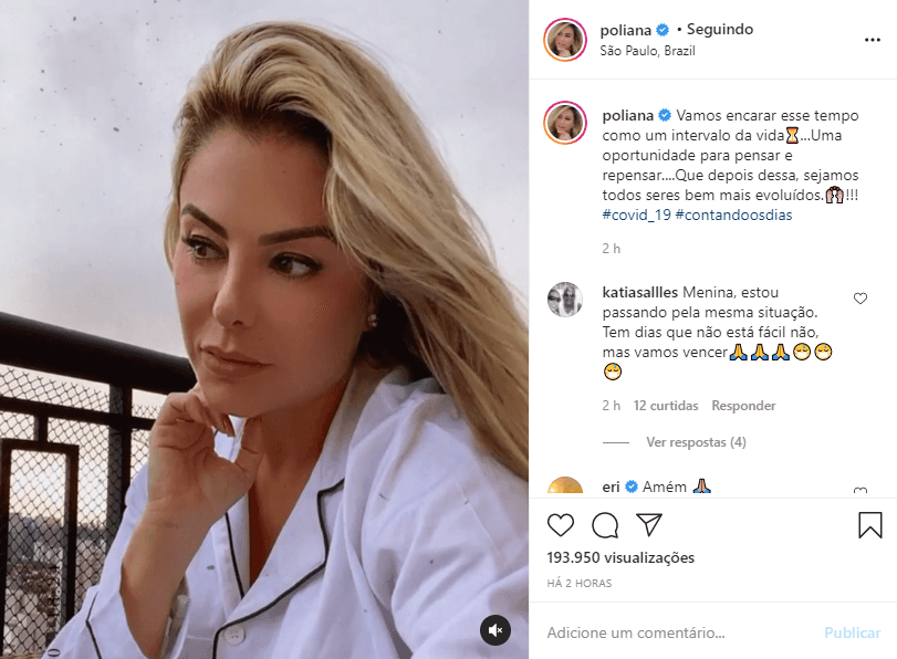 Poliana Rocha escreveu mensagem positiva (Foto: Reprodução/ Instagram)