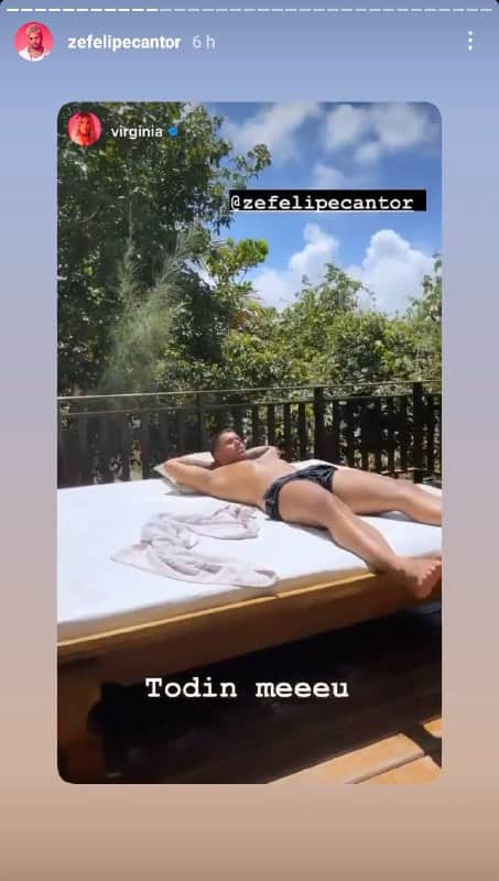 Zé Felipe tomando banho de Sol (Foto: Reprodução/ Instagram) Zé Felipe tomando banho de Sol (Foto: Reprodução/ Instagram)