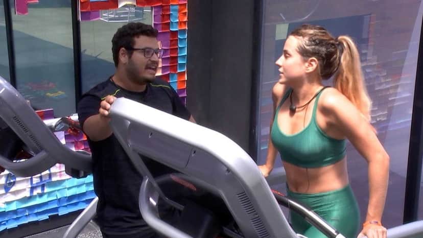 Academia do BBB21 será diferente: ela foi palco de um momento icônico da temporada passada, com Gabi fugindo de VH (Foto: Reprodução)