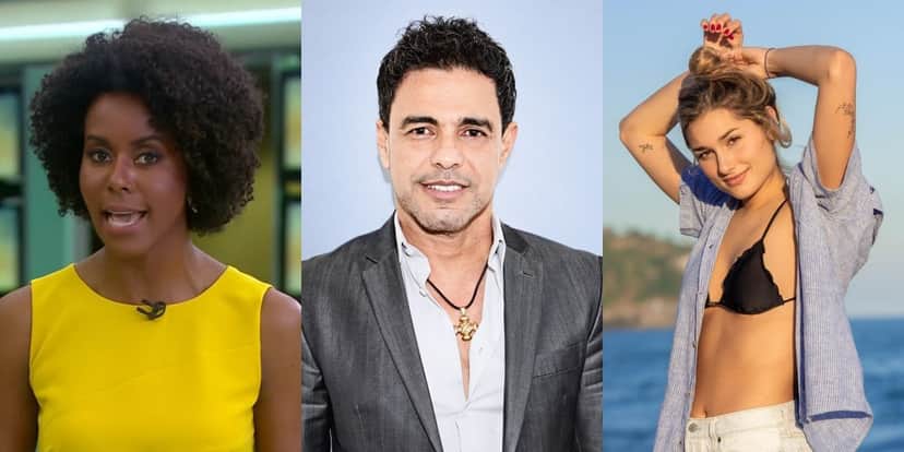 Maju Coutinho, Zezé di Camargo (Foto: Christian Gaul) e Sasha Meneghel - Foto: Montagem TV Foco Maju Coutinho, Zezé di Camargo (Foto: Christian Gaul) e Sasha Meneghel - Foto: Montagem TV Foco
